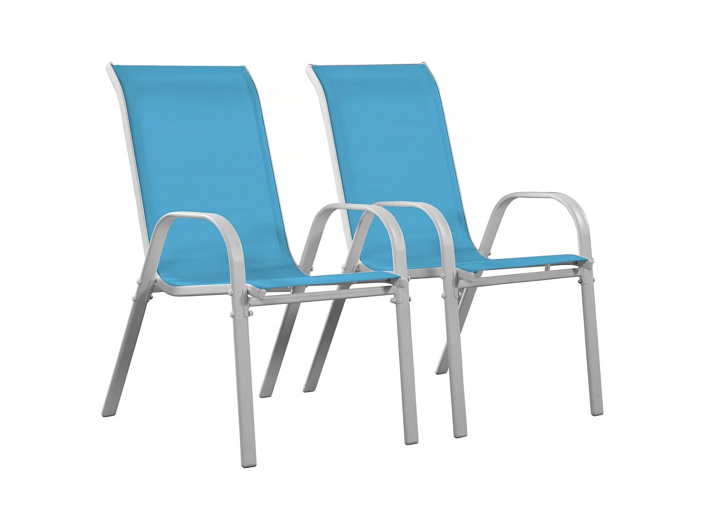 Fauteuil jardin Textilène "Cordoba" - Phoenix - Bleu - Lot de 2