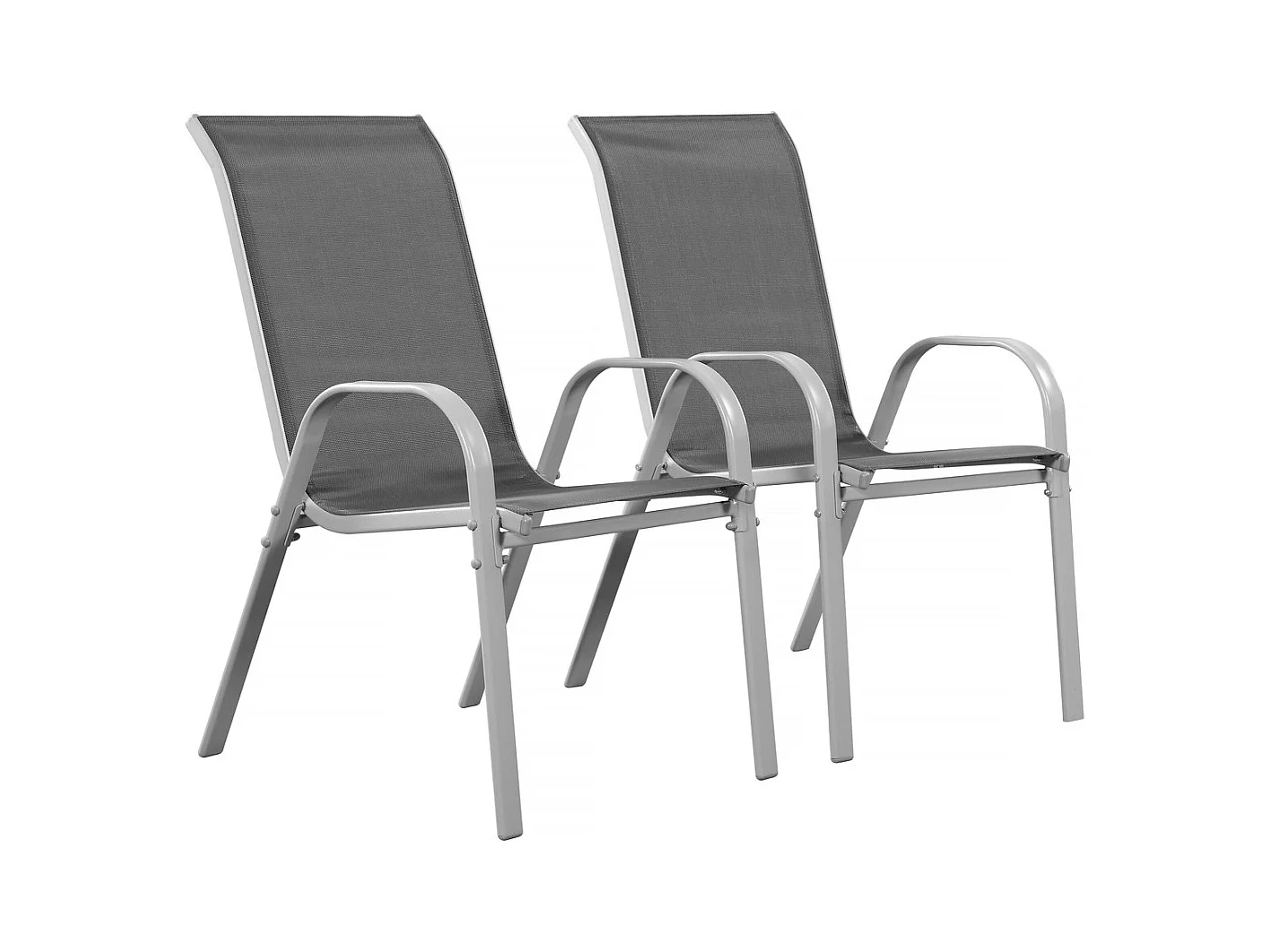 Gartenstuhl aus Textilene "Cordoba" - Phoenix - Dunkelgrau - 2er-Set
