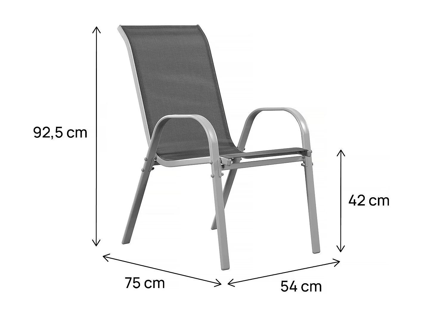 Fauteuil jardin Textilène "Cordoba" - Phoenix - Gris foncé - Lot de 2
