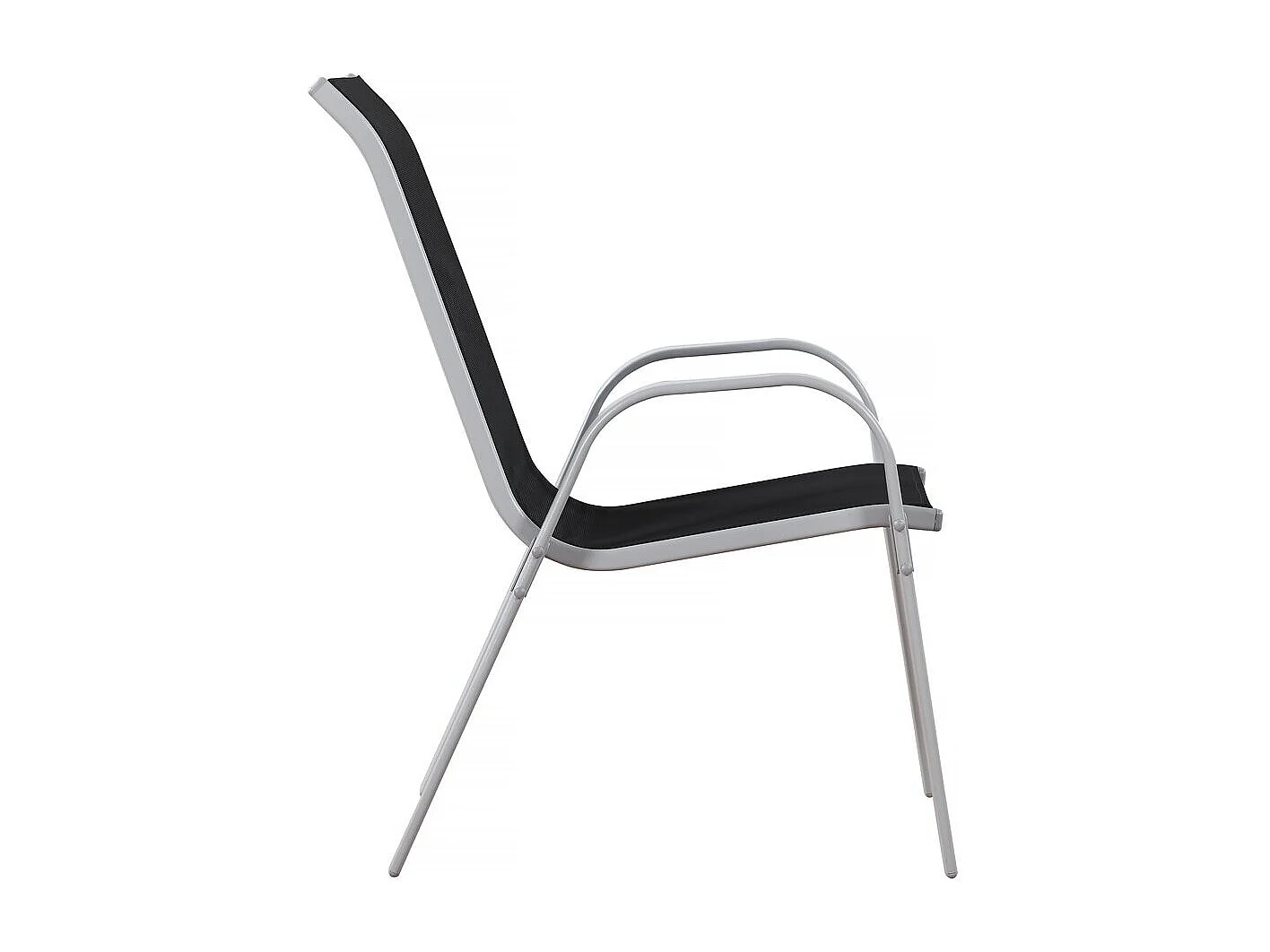 Tuinstoel "Cordoba" stoel fauteuil outdoor textileen - Phoenix - Zwart - Set 2 stuks