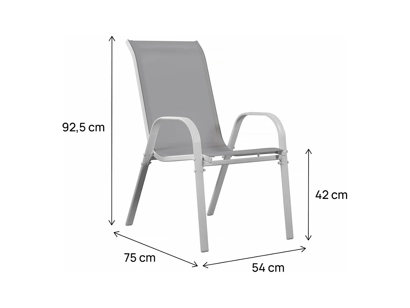 Conjunto de 2 cadeiras de jardim "CORDOBA" em Textilène Phoenix - Cru