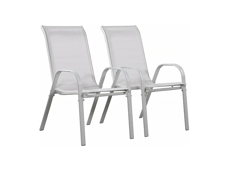 Gartenstuhl aus Textilene "Cordoba" - Phoenix - Hellgrau - 2er-Set