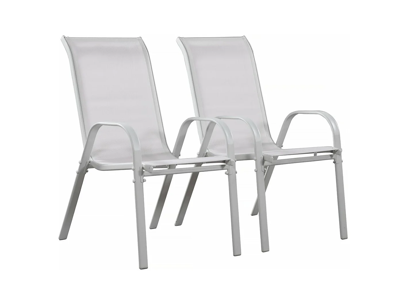 Sedia da giardino textilene "Cordoba" -Phoenix- Grigio chiaro-Set di 2