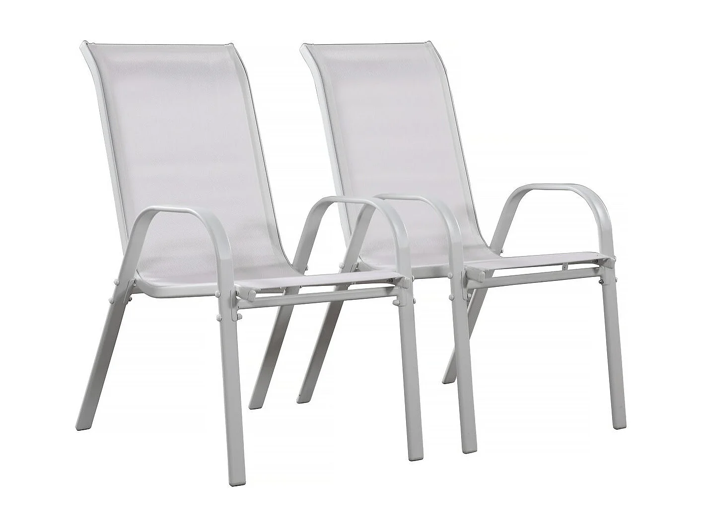 Fauteuil jardin Textilène "Cordoba" - Phoenix - Gris clair - Lot de 2