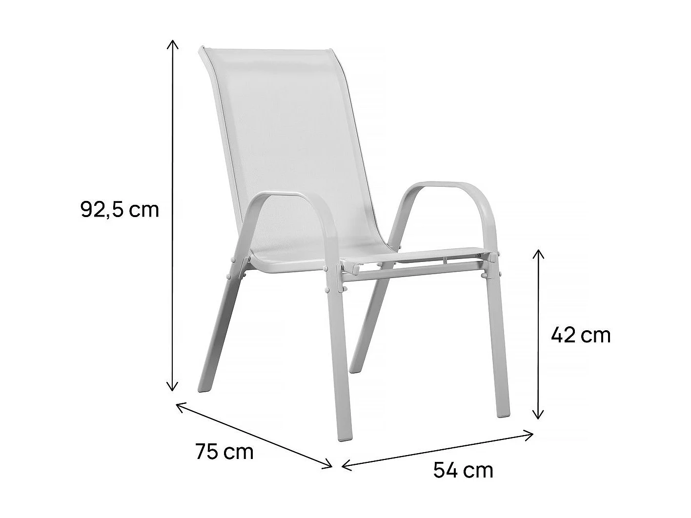 Fauteuil jardin Textilène "Cordoba" - Phoenix - Gris clair - Lot de 2