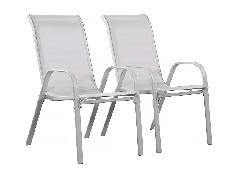 Fauteuil jardin Textilène "Cordoba" - Phoenix - Gris clair - Lot de 2