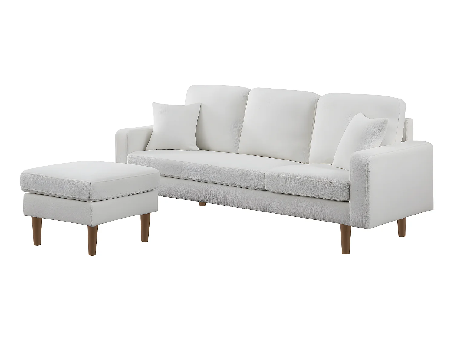 Ecksofa reversibel aus Stoff "Gabby" - 3-Sitzer - Weiß
