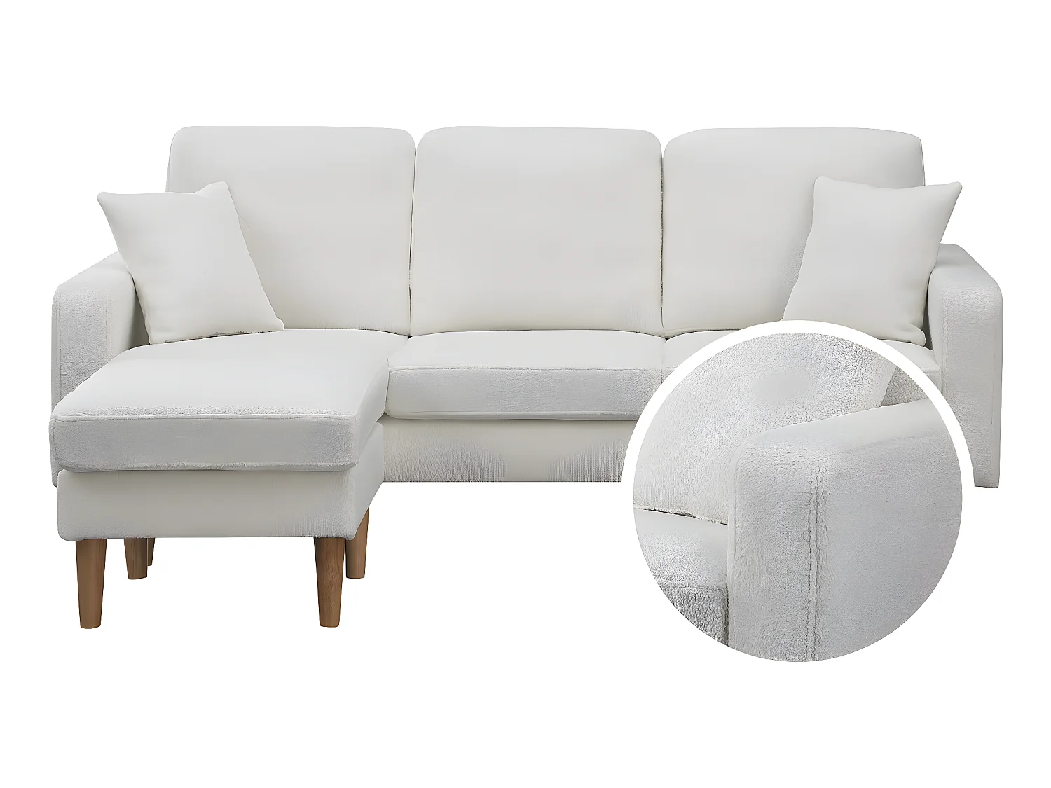 Ecksofa reversibel aus Stoff "Gabby" - 3-Sitzer - Weiß