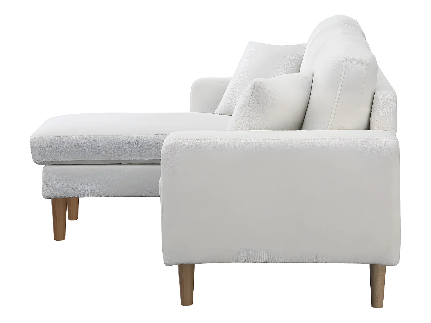 Ecksofa reversibel aus Stoff "Gabby" - 3-Sitzer - Weiß