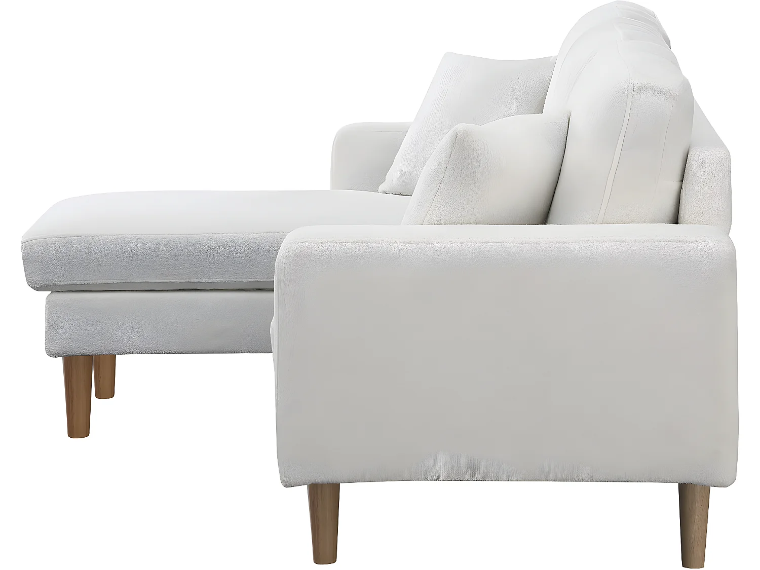 Dwustronny naroznik z tkaniny "Gabby" – 3 miejsca – Bialy