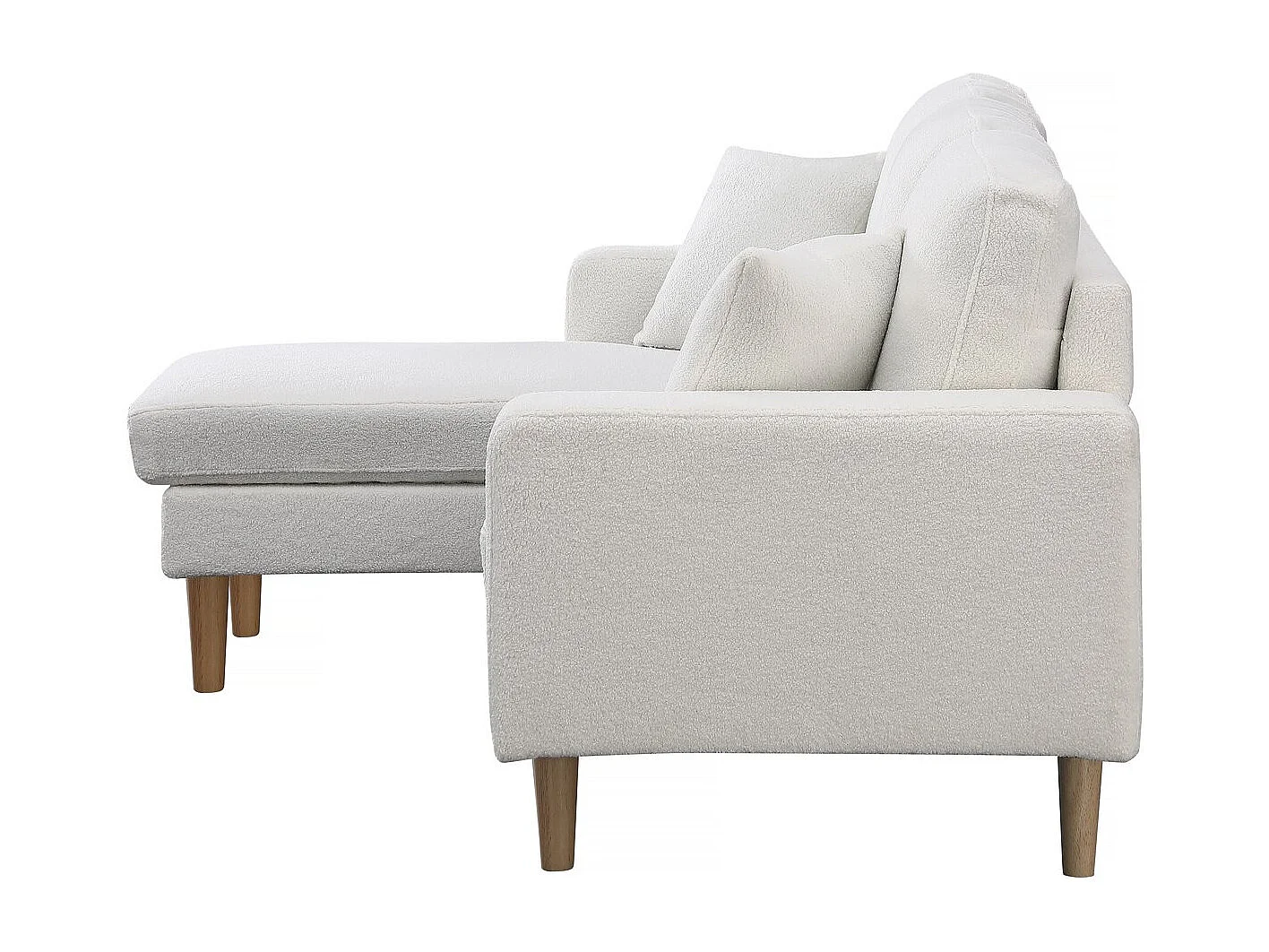 Bank hoekbank links rechts stoffen meubel "Gabby" - 3 zits - Wit