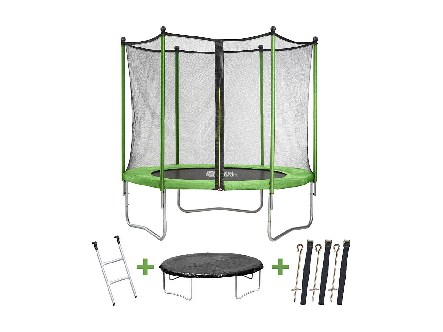 Trampoline "Yoopi 2" - Ø 2.44 m - Vert