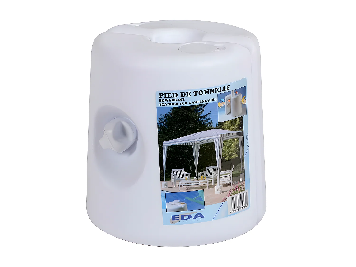 Tonnelle Voet om te Vullen Wit Ø 24 x 25,5 cm met Maximale Stabiliteit