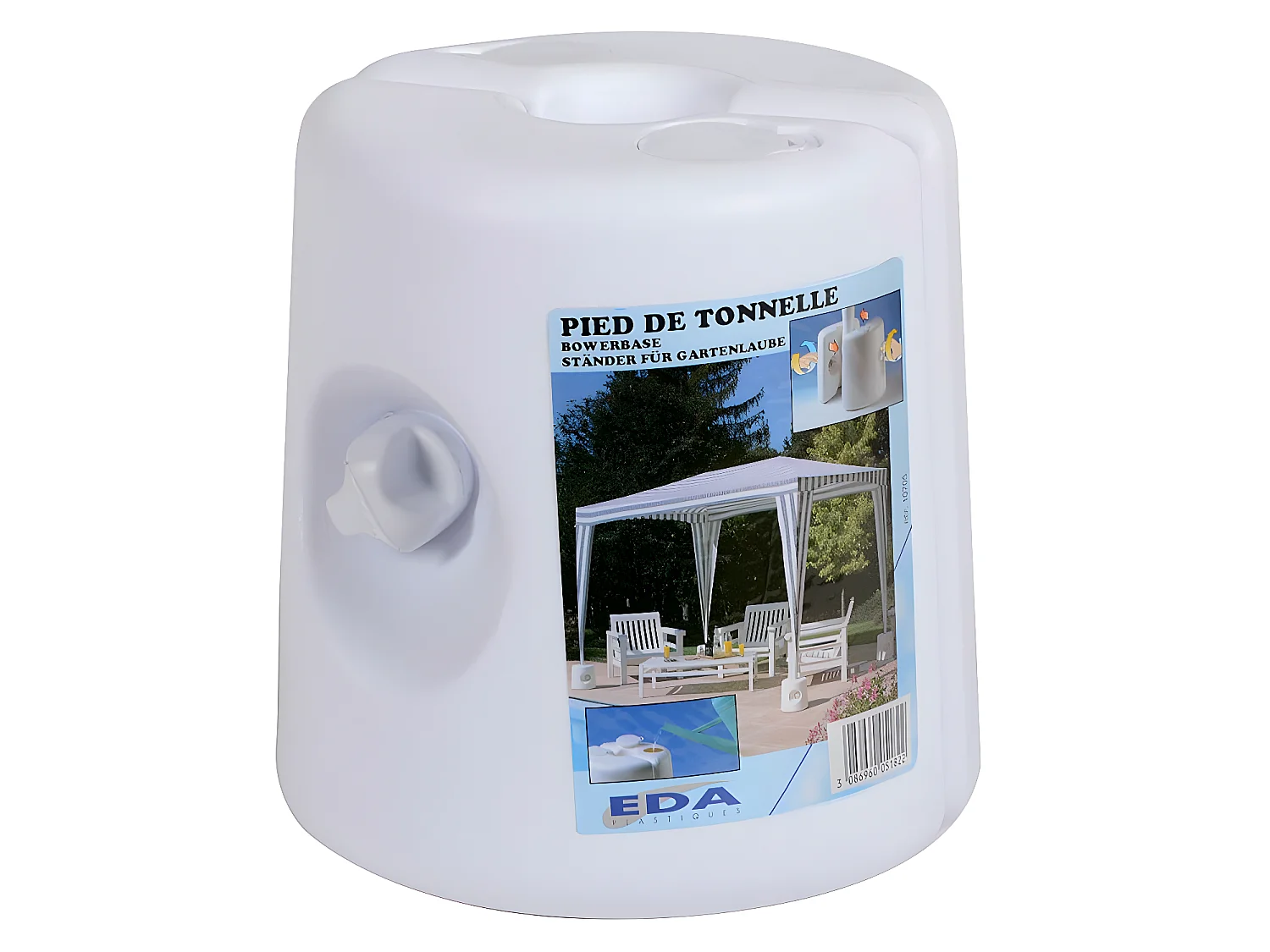 Pied de tonnelle à remplir -Ø 24 x 25,5 cm - Blanc