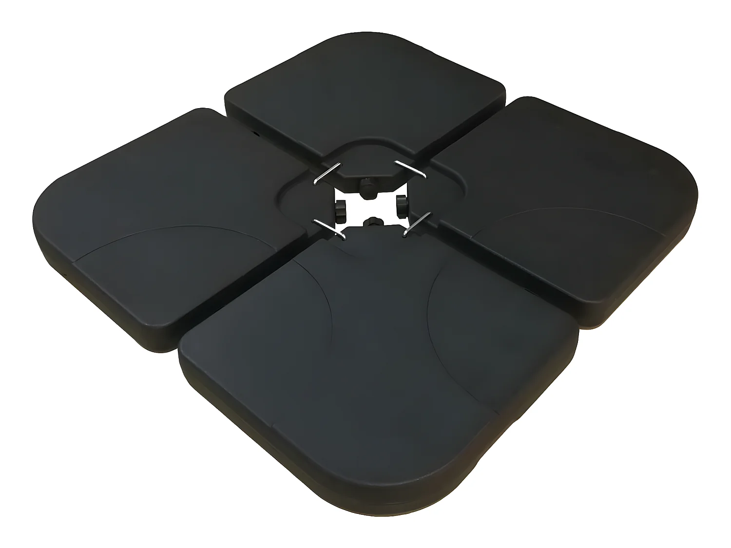 Set di 4 lastre per ombrellone da giardino fino a 3x3m - Nero