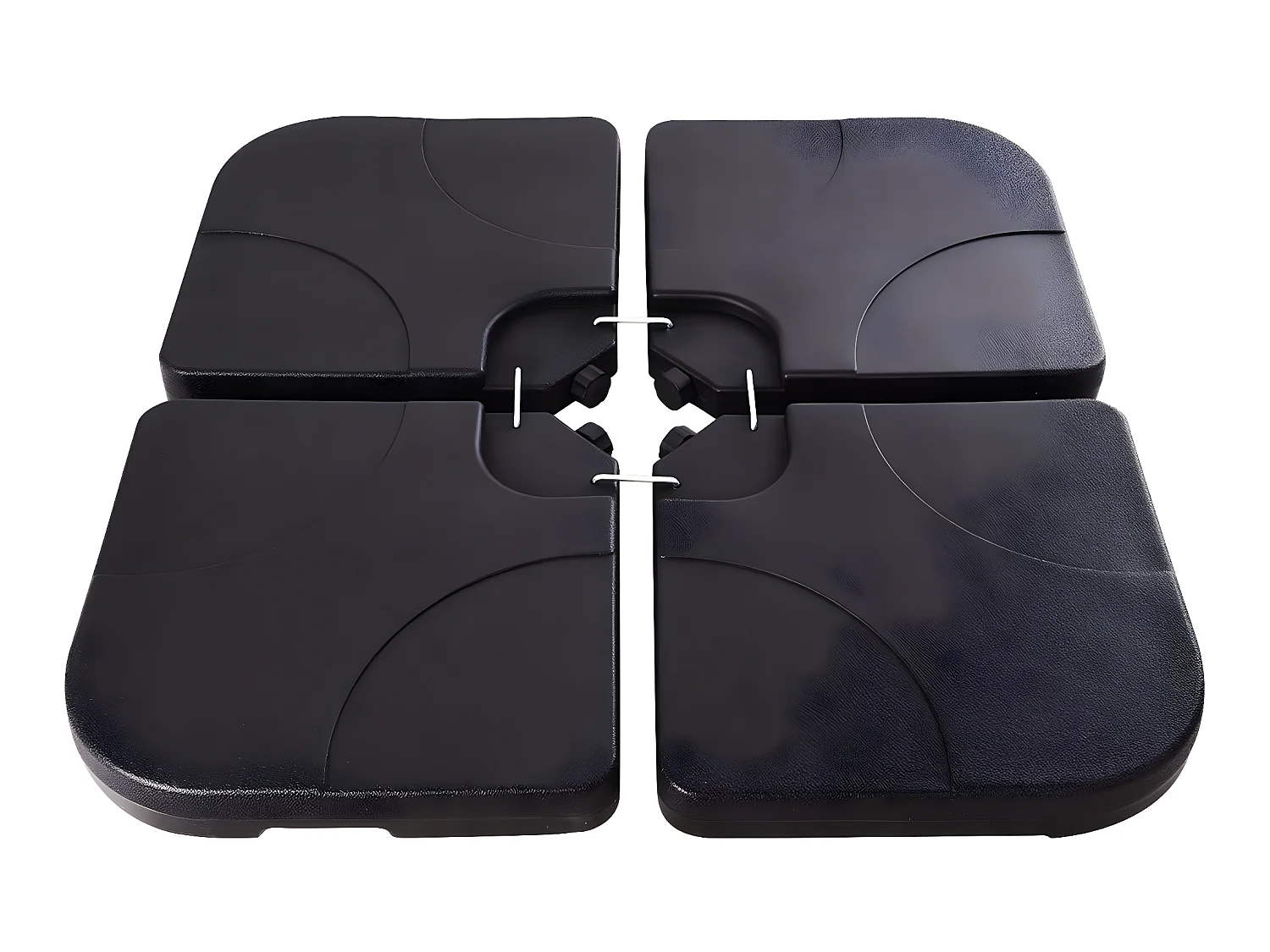 Set di 4 lastre per ombrellone da giardino fino a 3x3m - Nero