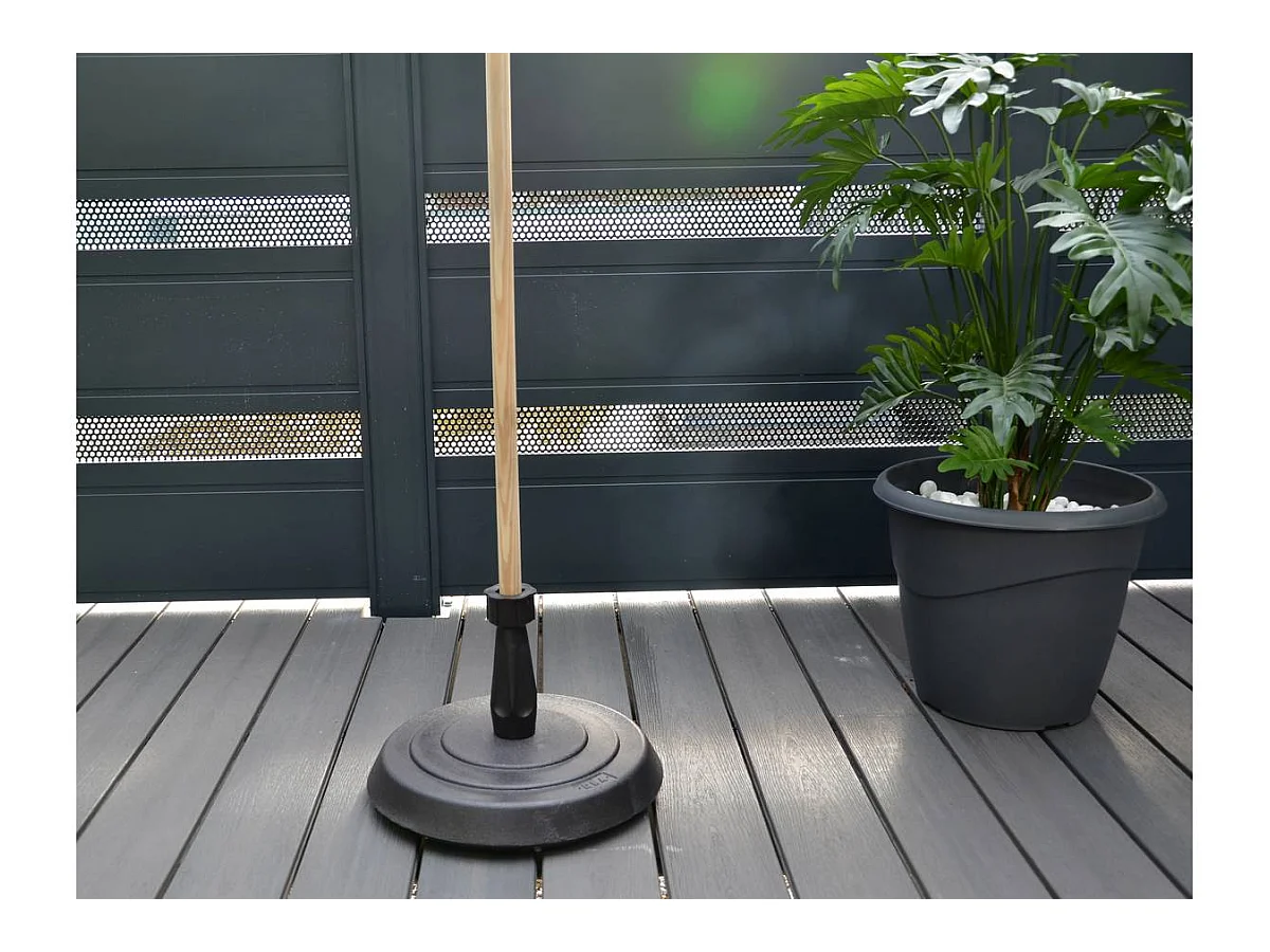 Ronde parasolvoet van donkergrijs beton met 14 kg voor maximale stabiliteit - ø39 x 25 cm