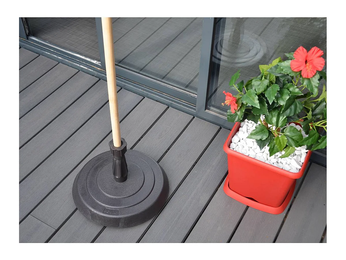 Ronde parasolvoet van donkergrijs beton met 14 kg voor maximale stabiliteit - ø39 x 25 cm