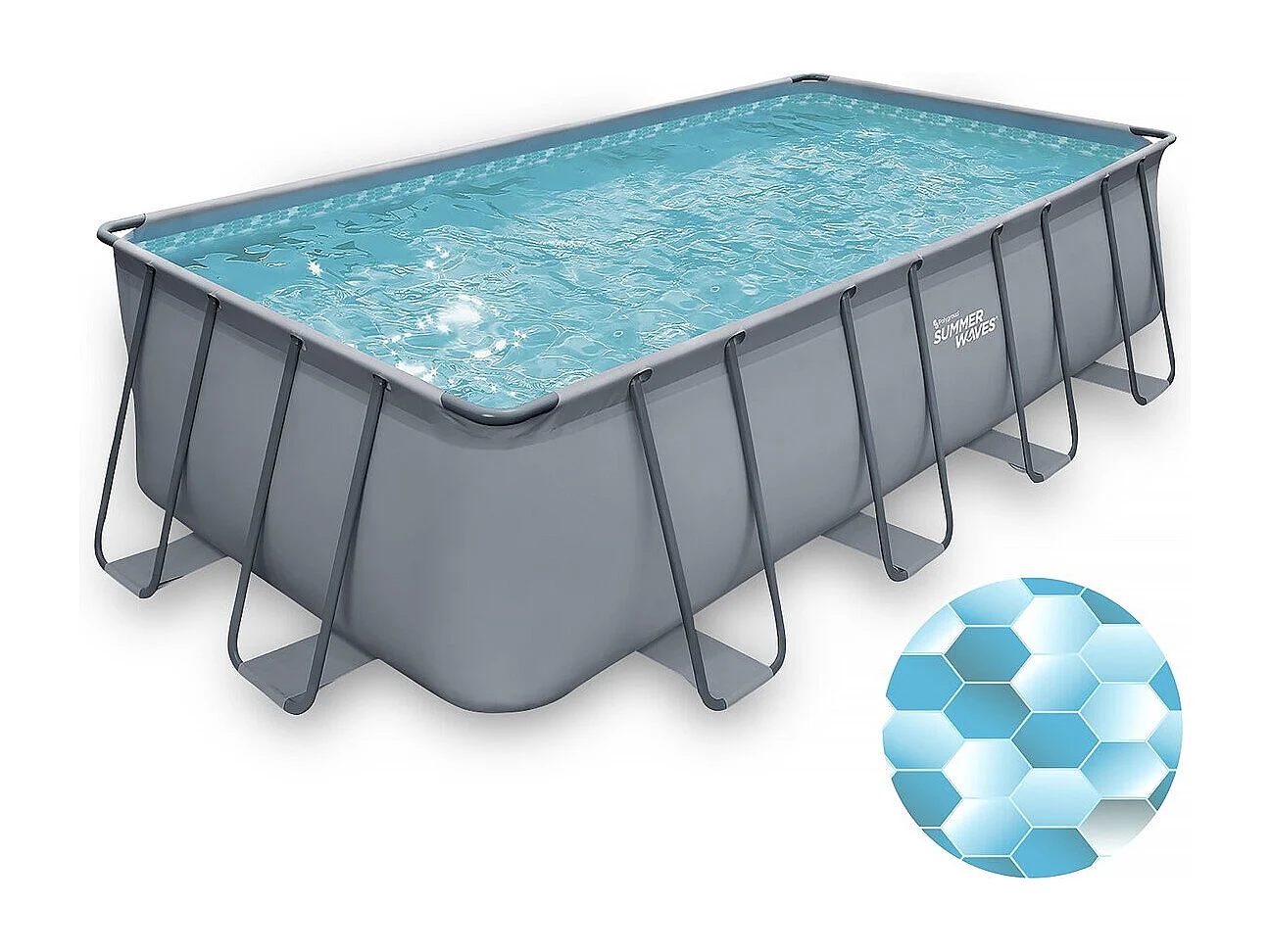 Piscina tubular - LUDO 2 bis - 4,01 x 2,01 x 1,22 m - filtración de arena 2,5 m³/h