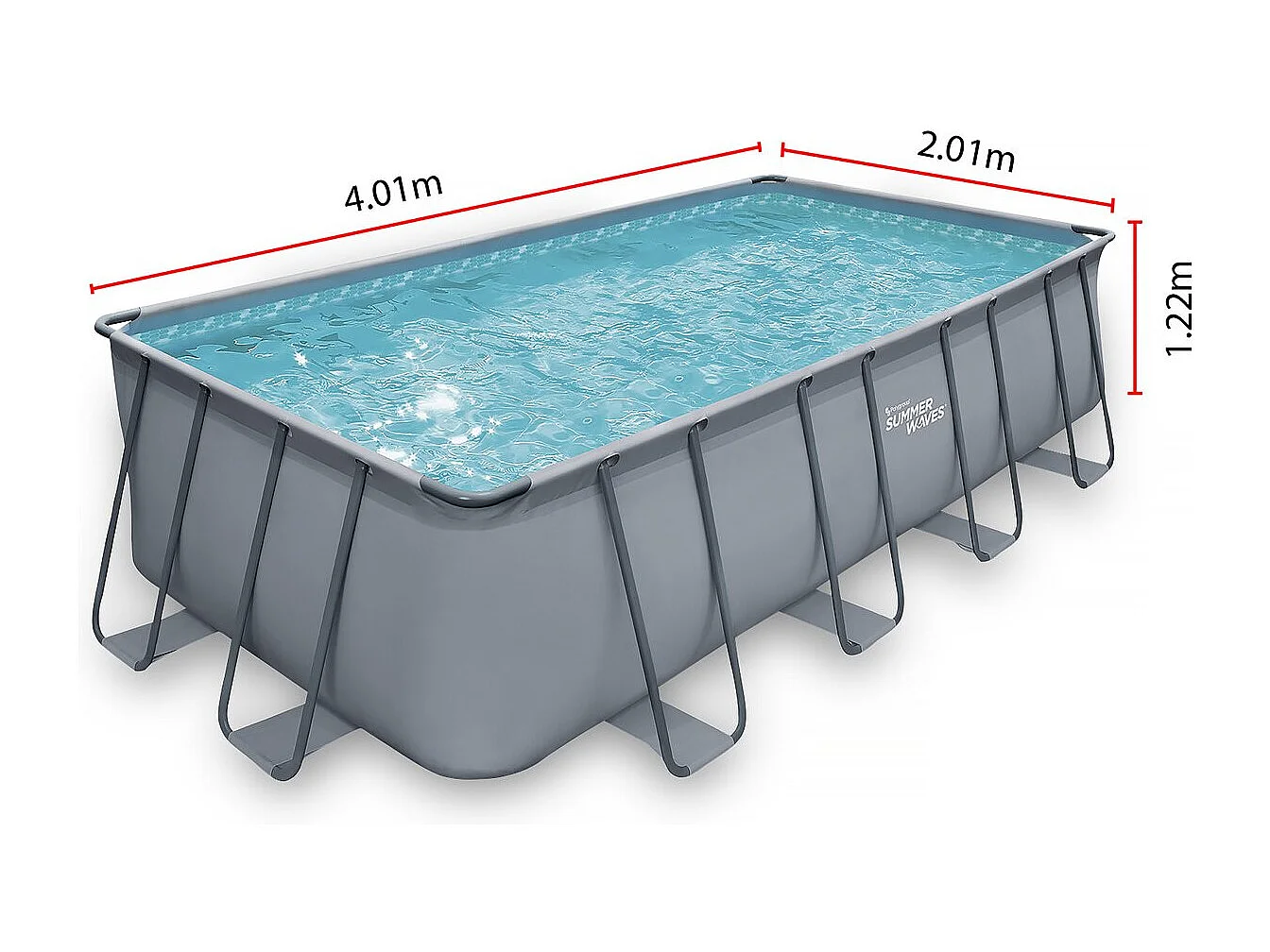 Piscina tubular - LUDO 2 bis - 4,01 x 2,01 x 1,22 m - filtración de arena 2,5 m³/h