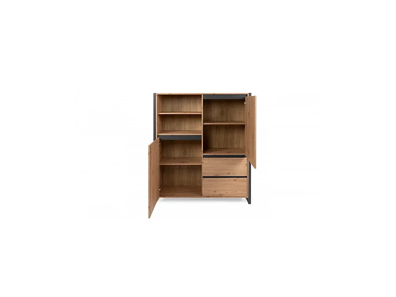 Buffet haut 2 portes 2 tiroirs L120 cm - DENVER