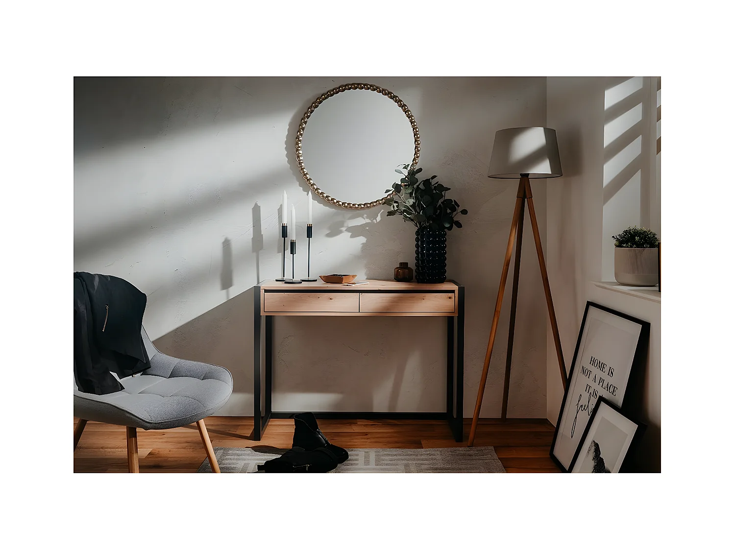 Konsolentisch Denver 44 Artisan-Eiche und Anthrazit