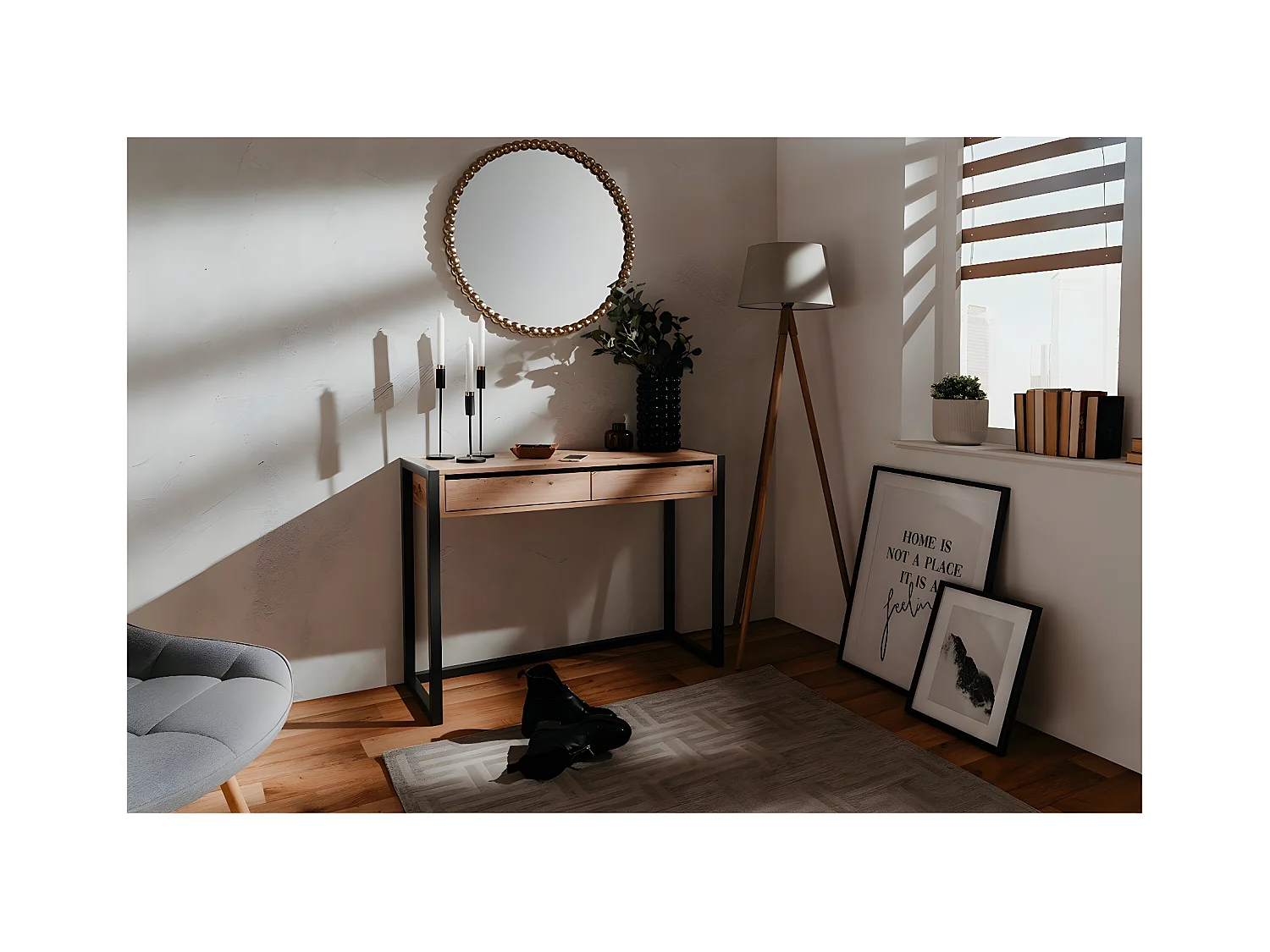 Konsolentisch Denver 44 Artisan-Eiche und Anthrazit