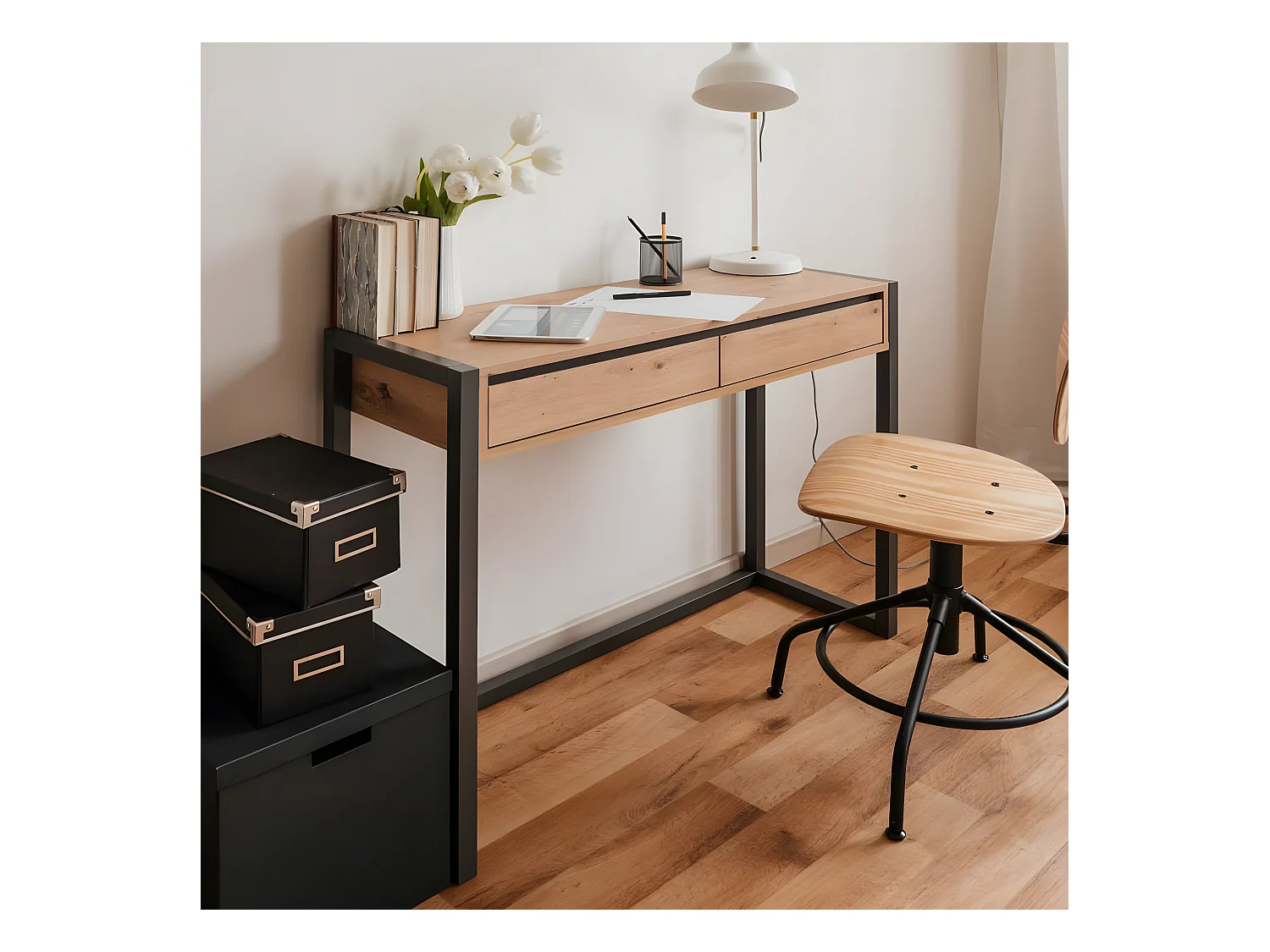 Konsolentisch Denver 44 Artisan-Eiche und Anthrazit