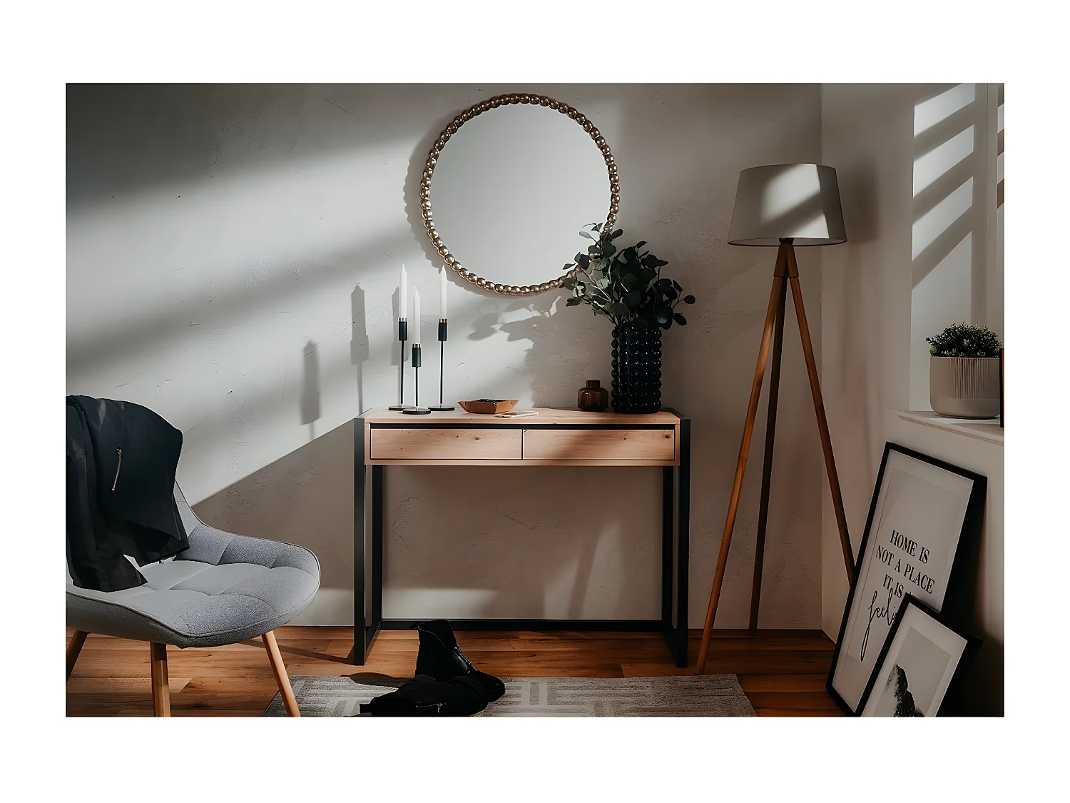 Wandtafel Denver 44 artisan eikenkleurig en antracietgrijs