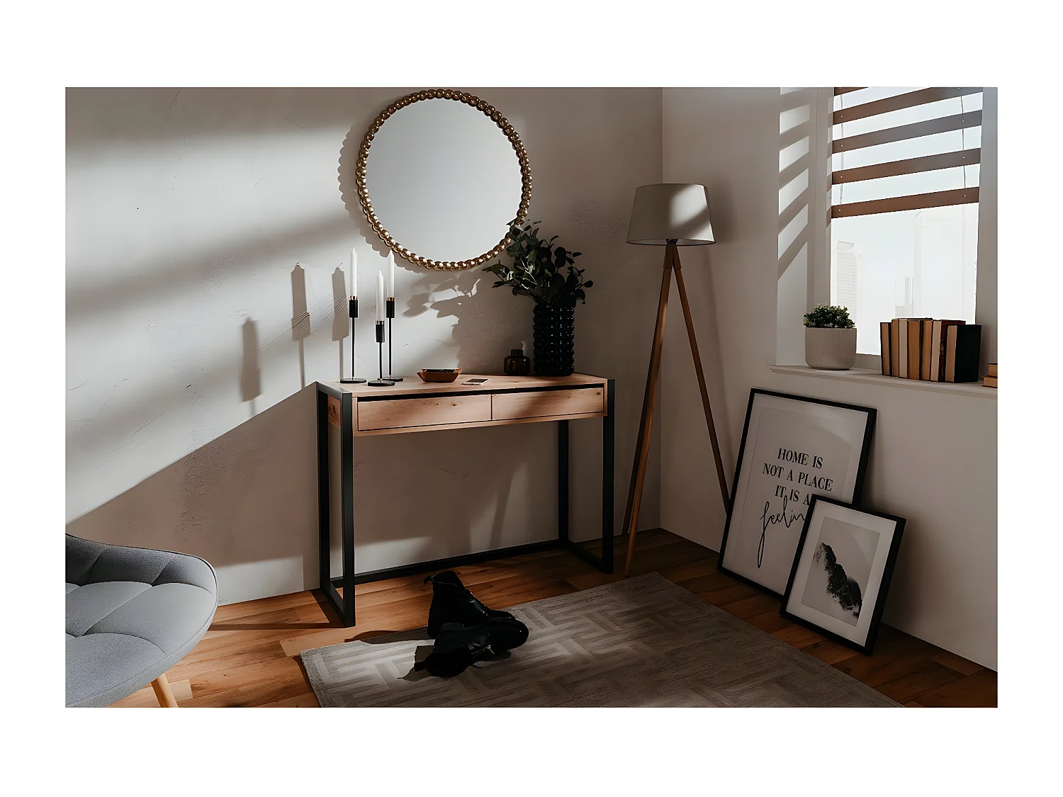 Wandtafel Denver 44 artisan eikenkleurig en antracietgrijs