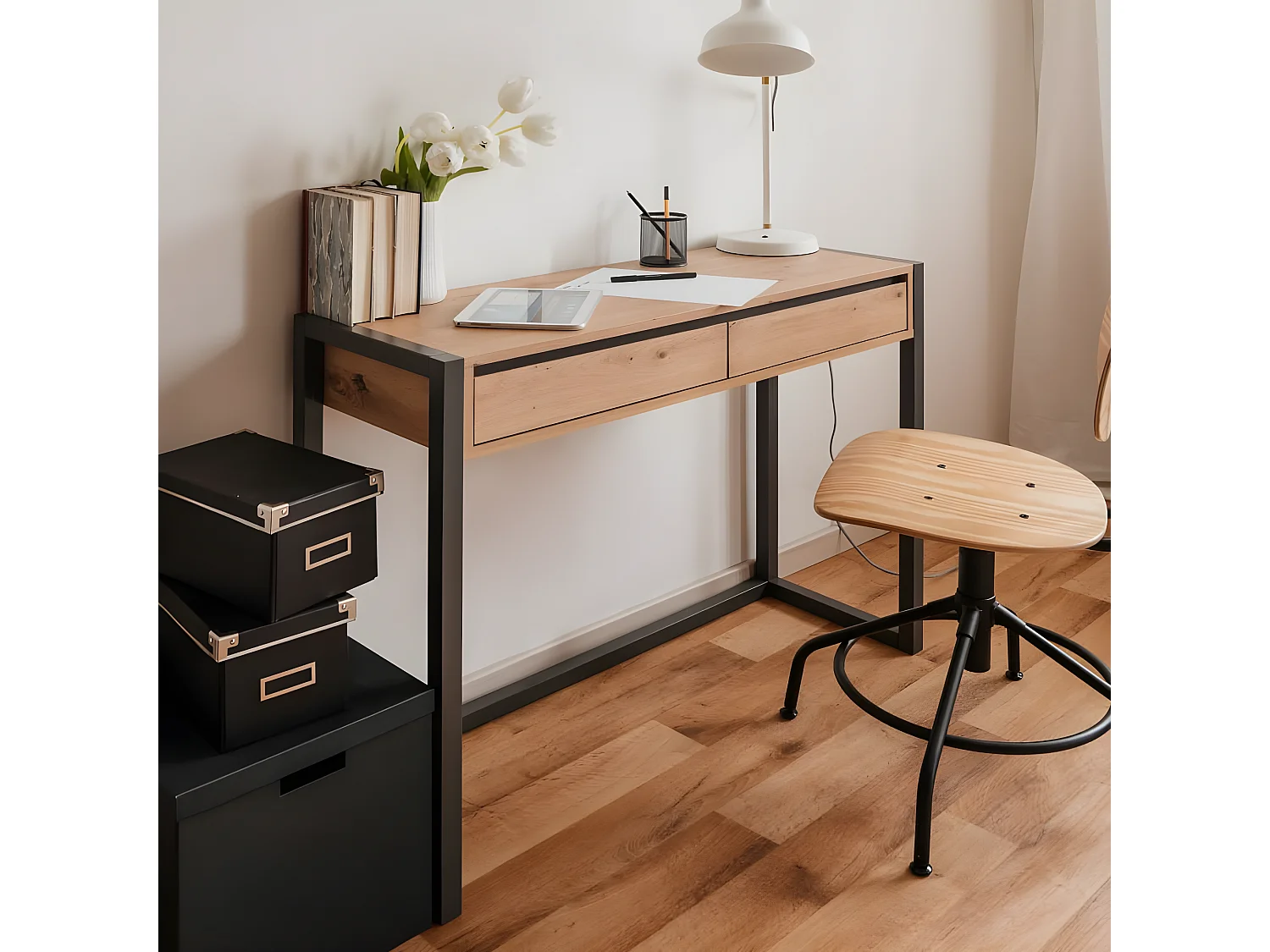 Wandtafel Denver 44 artisan eikenkleurig en antracietgrijs