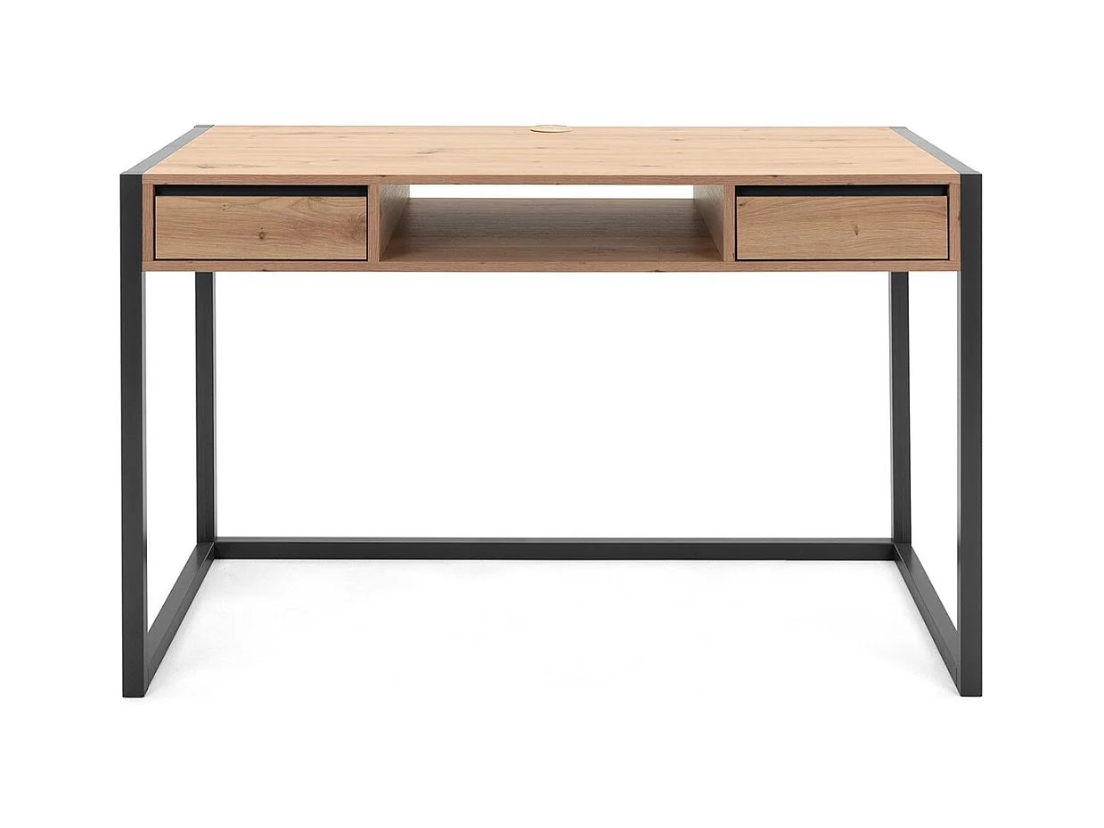 Bureau Mural Industriel 2 tiroirs L120 cm - DENVER