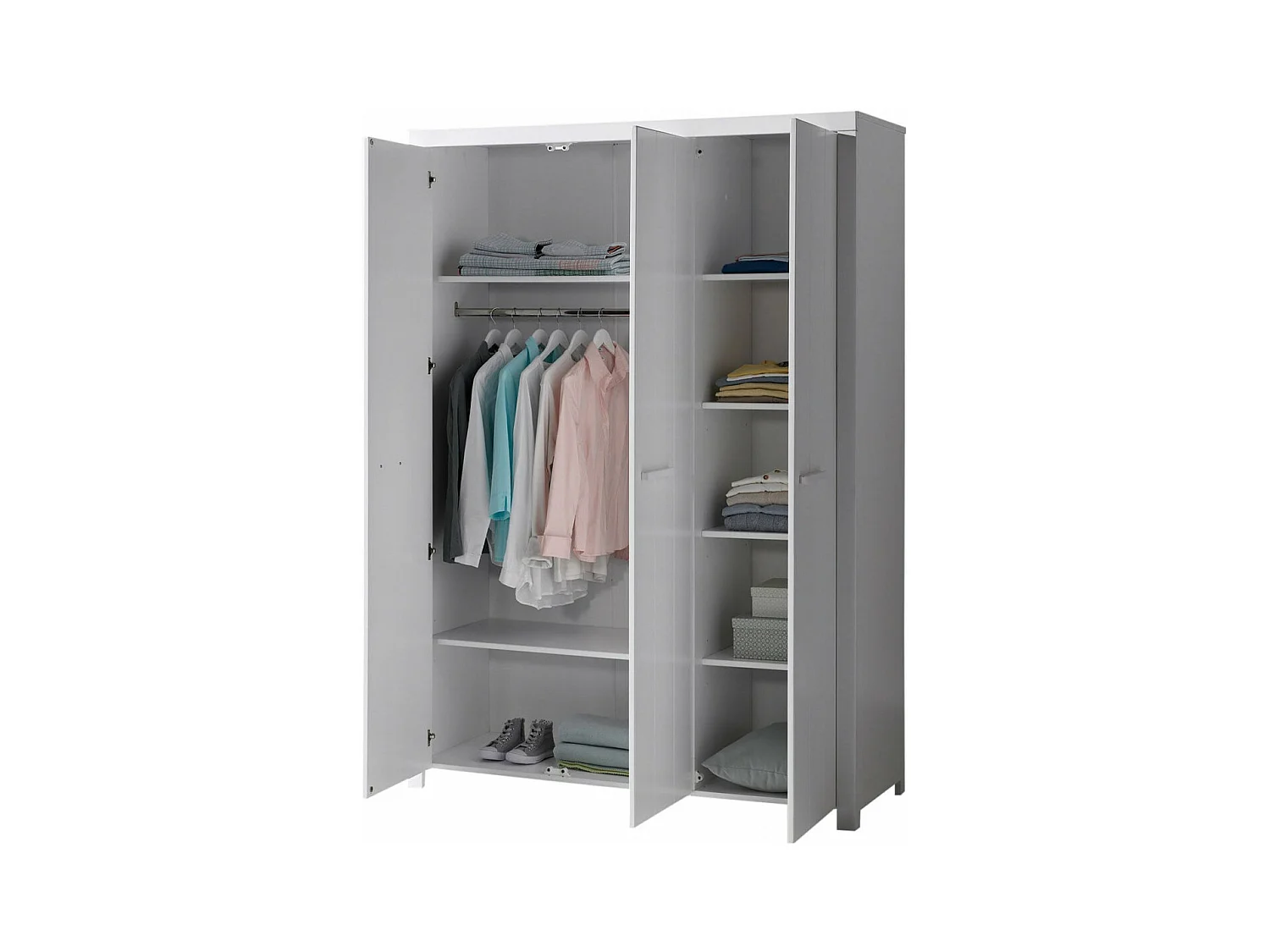 GASTON - Armoire 3 Portes Laqué Blanc