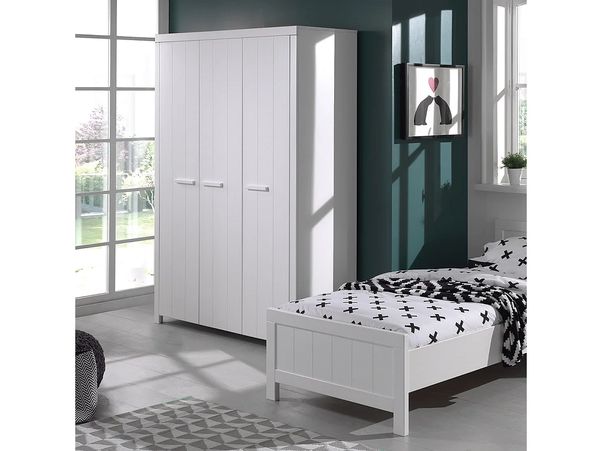 GASTON - Armoire 3 Portes Laqué Blanc
