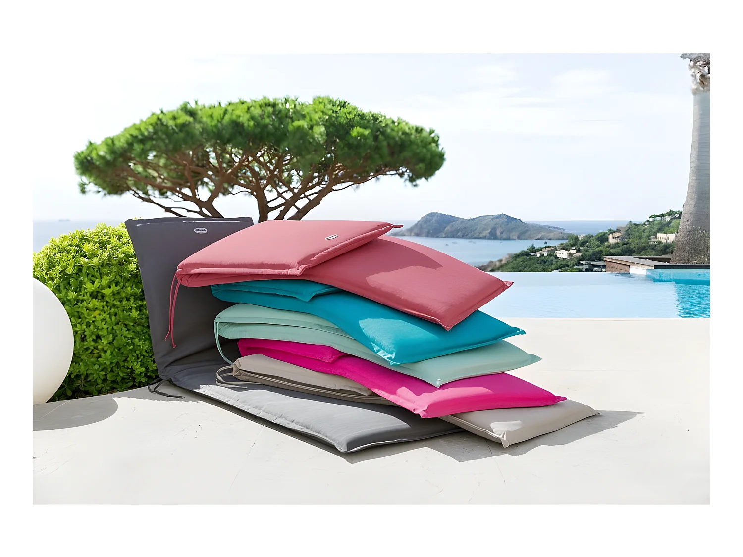 Coussin transat Korai ardoise Hespéride