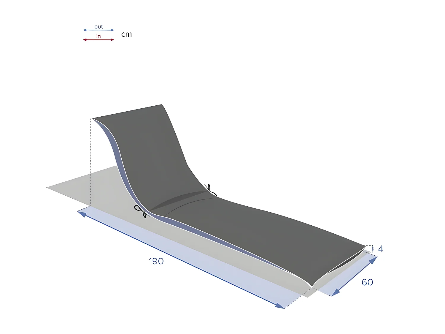 Coussin transat Korai ardoise Hespéride