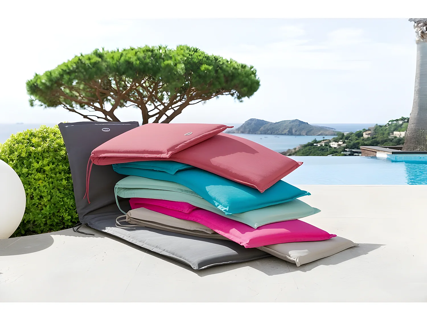 Coussin transat Korai ardoise Hespéride