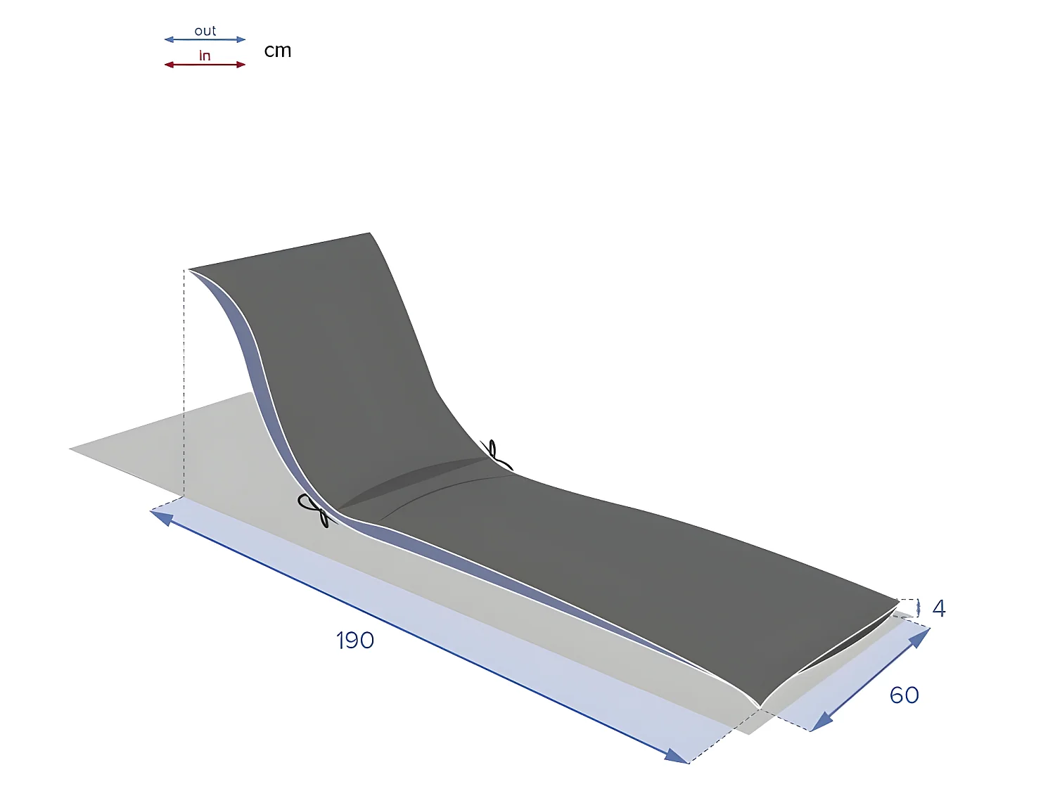 Coussin transat Korai ardoise Hespéride