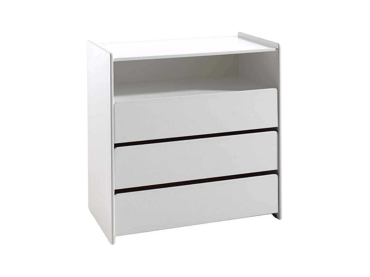 BODHI WHITE - Commode 3 Tiroirs et Niche Blanche