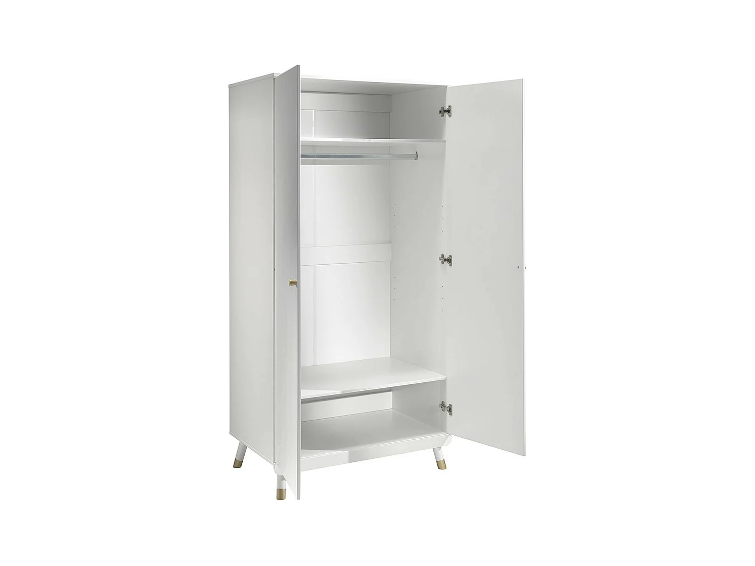 TINY WHITE - Armoire 2 Portes Blanche Motif Graphique