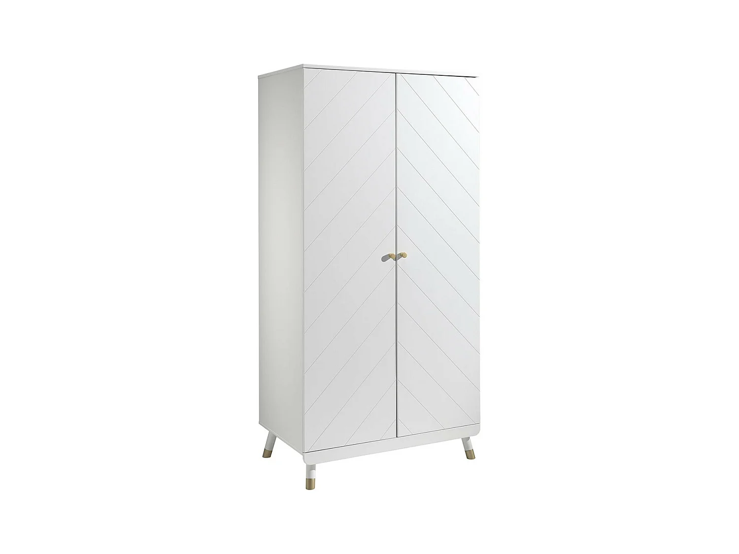 TINY WHITE - Armoire 2 Portes Blanche Motif Graphique