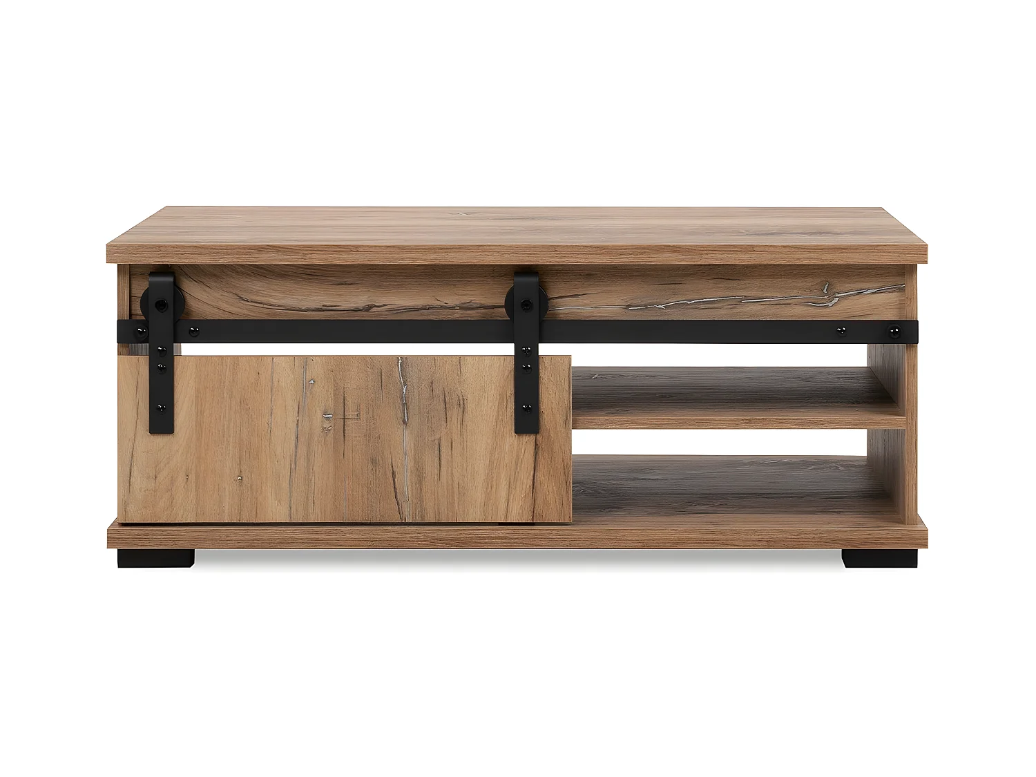 Table Basse avec Porte Coulissante L100 cm - MANZANO