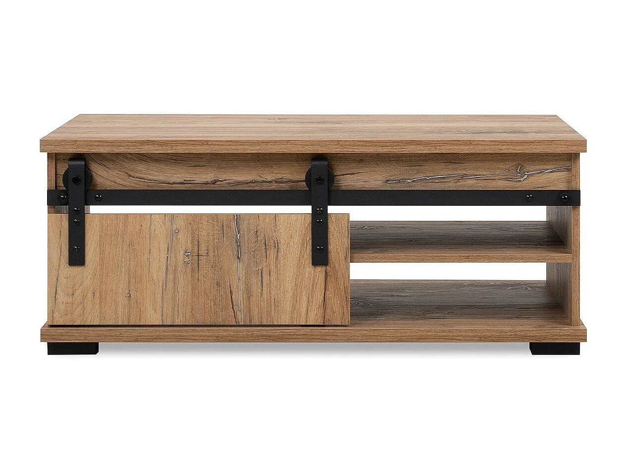 Table Basse avec Porte Coulissante L100 cm - MANZANO