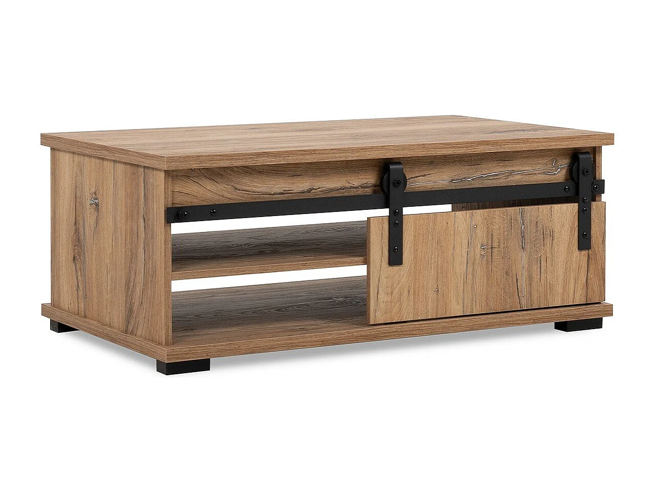 Table Basse avec Porte Coulissante L100 cm - MANZANO