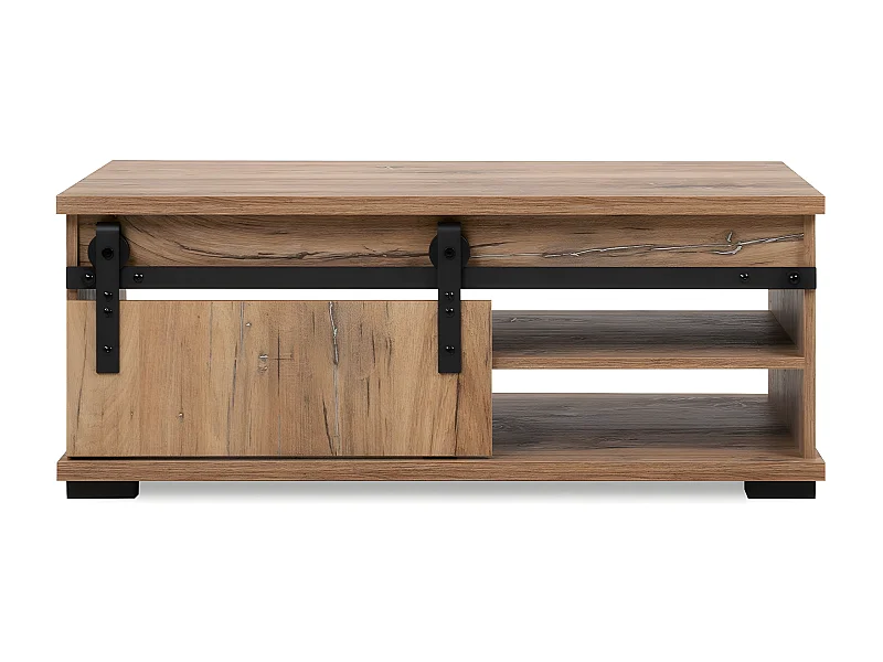 Table Basse avec Porte Coulissante L100 cm - MANZANO