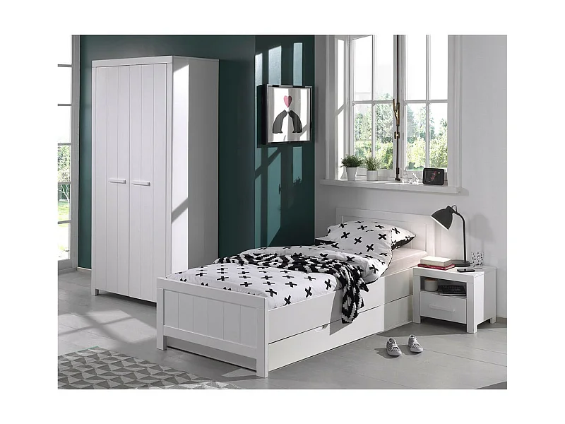 GASTON - Chambre 90x200cm + Armoire 2 Portes