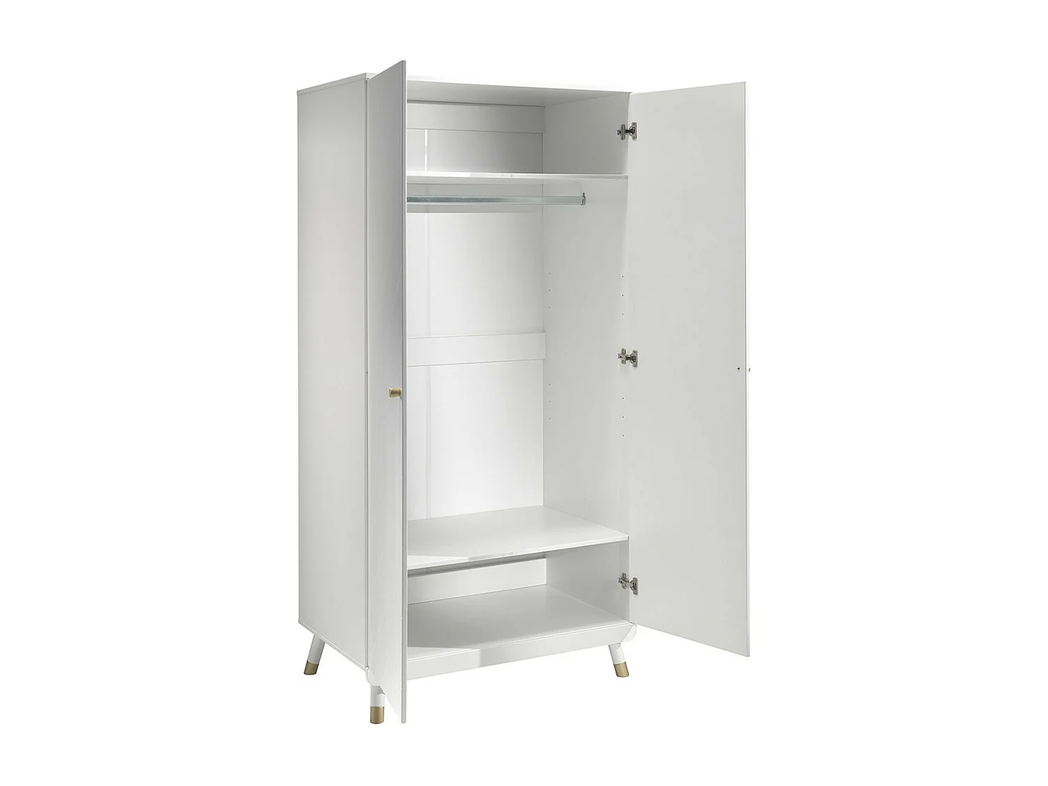 TINY WHITE - Lit 90x200cm + Chevet + Armoire 2 Portes