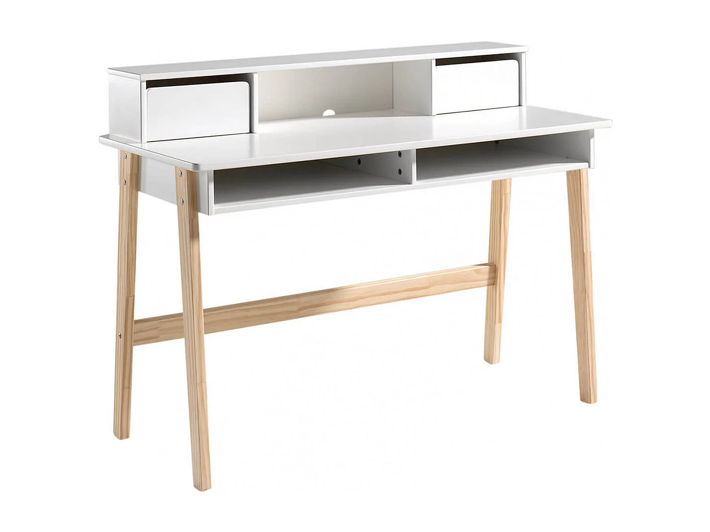 BODHI WHITE - Lit 90x200cm avec Tiroir de Lit + Bureau