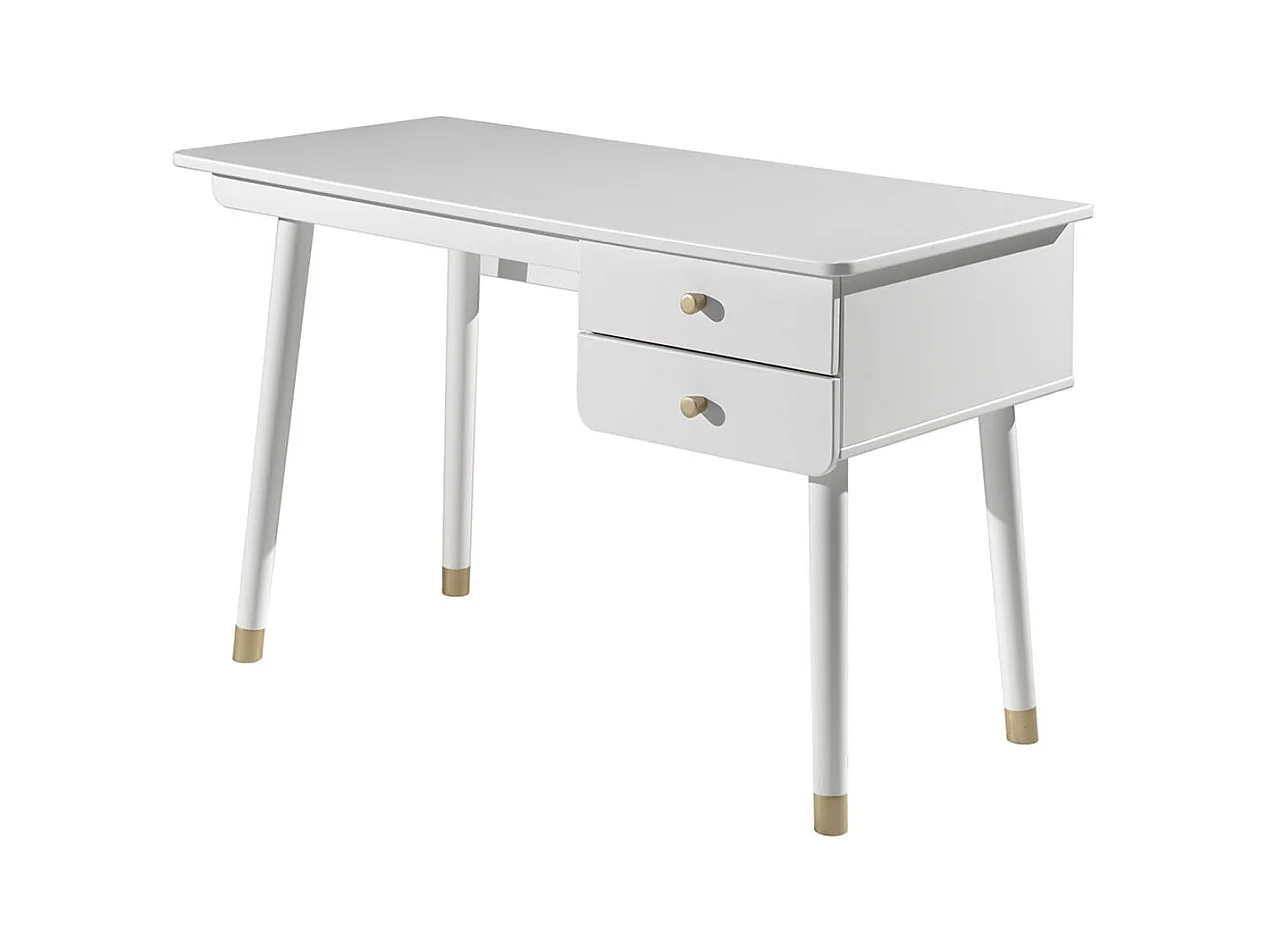 TINY WHITE - Lit 90x200cm + Chevet + Armoire 2P + Bureau