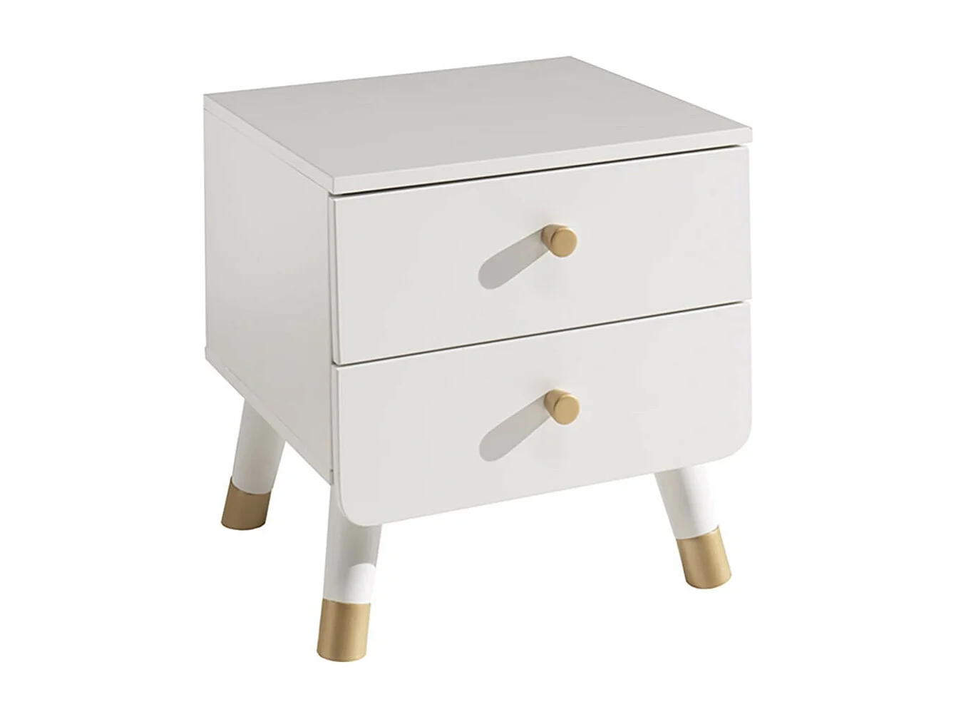 TINY WHITE - Lit 90x200cm + Chevet + Armoire 2P + Bureau